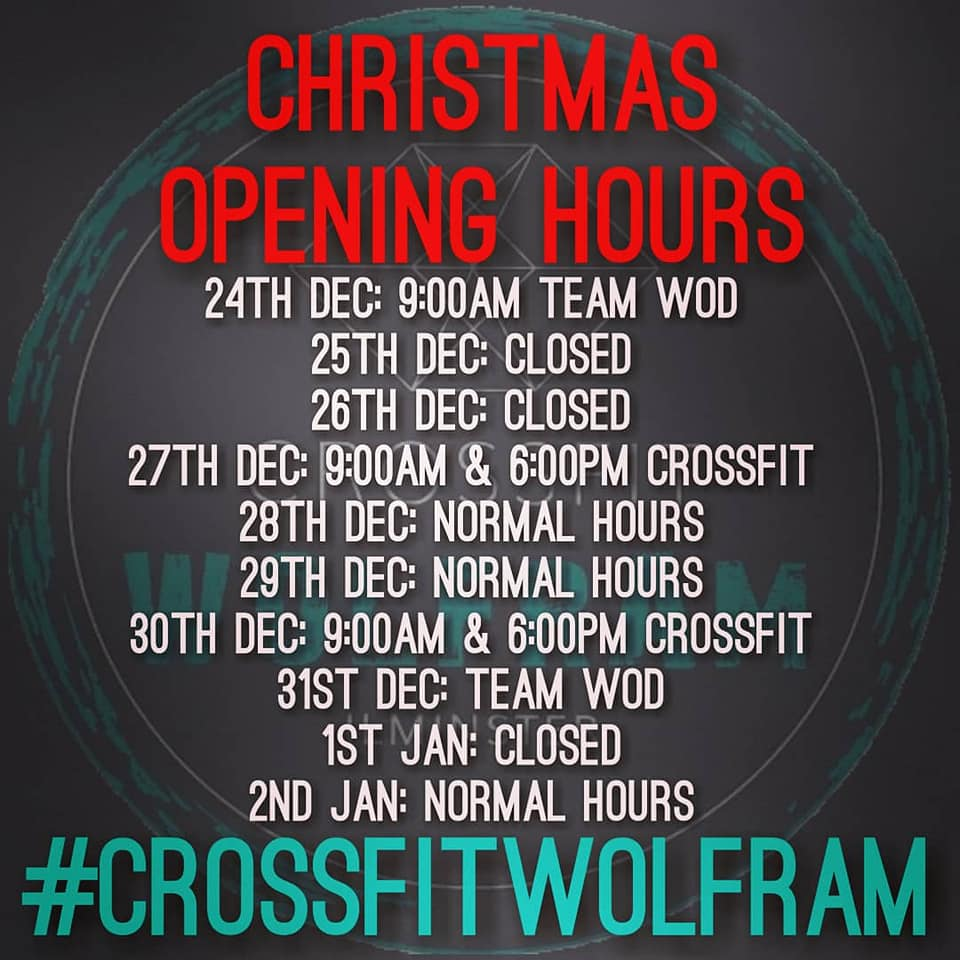 Wolfram Christmas and new year timetable